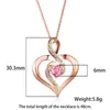 Pendant Necklaces Cute Female Pink Crystal Necklace Small Rose Gold Heart Chain For Women Trendy White Opal Wedding NecklacePendant