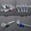 2 Styles Glass Hand Smoking Pipes Oil Burner Pipe Multi Colors Head Tobacco Tools Dab Rigs Accessories Colorful Burners