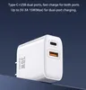 Chargeurs Remax RP-U82 US EU UK Type C Rapide Qc 3.0 Double 5V 3A Usbc Prise Usb PD 20w Chargeur de téléphone mural Adaptateur chargeur 30W