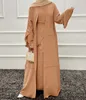 ラマダンアバヤドバイトルコイスラム教徒ファッションヒジャーブドレスプレーンイスラム服Eid Mubarak Abayas for Women Kaftan African Dresses