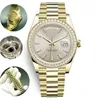 Classique noir grille diamant hommes montre de luxe montres 41mm mécanique automatique en acier inoxydable présidentiel calendrier perpétuel montre-bracelet
