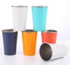 Vaso de acero inoxidable Tazas de una sola pared 17 oz / 500 ml Taza de cerveza Taza de café Vaso de agua Tamaños completos Reutilizable POR MAR JLB15025