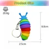 DHL Party Finger Slug Slug Slak Caterpillar Key Chain Loseer Stress Anti-Anxiety Keyrings Squeeze Sensory Toys T0525A28