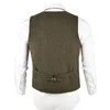 Voboom Wool Tweed Mens Waistcoat Single-Breasted Herringbone Slim Fitted Suit Vests 007 220507