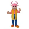 2022 Costume de mascotte de vache rose Halloween personnage de thème de dessin animé de haute qualité Carnaval de Noël Adultes Fête d'anniversaire Tenue fantaisie