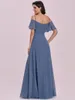 Vestidos de festa Plus Size Size Bridesmaid 2022 Ever Beautiful Chiffon A Line V Neck Split Vestido formal elegante para mulheres ES00237DNPARTY