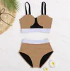 Designer Padded Women Swimwear Summer Bikinis Set Fashion Stripe Bras Thongs Beach Style Breathable Two Pieces Swimming Clothing