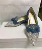 Luxury Comfort Gala Glitter Ballet Flats Sexig Point-Toe Bow Women Plat Luxury Ladies Loafers Sandaler Flat Bridal Wedding Party