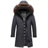 Parkas en duvet pour hommes 2022 long épaissir chaud hiver Mannen Jas véritable col en fourrure à capuche Giacchetto Uomo Con Piuma