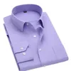 Makrosea Classic Style męskie solidne koszule z długim rękawem Dorywczo wygodne oddychające odzież biurowa 220322