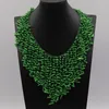 Pendant Necklaces Jewelry 18" Handwork Green Coral Chips Chokers Dangle Necklace Handmade For WomenPendant