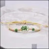 Charm Bracelets Jewelry Selling Transparent Crystal Ball Tree Life Petal Braided Rope Bracelet For Women 202 Dhzem