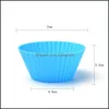 12Pcs/Set Sile Cake Mold Round Shaped Muffin Cupcake Baking Molds Kitchen Cooking Bakeware Maker Diy Decorating Tools W107 Drop Delivery 202