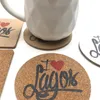 Personalized Printed Custom Drink er sets Mats Cork ers Soft Wooden Promotional Gifts wedding party gift 220621