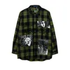 Unclutonjm Designerskjortor Plaid för män Mens Långärmad Print Koreanskt Kläder Street Wear Harajuku 220322