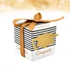 Prezent Treat Paper Candy kartonowe pudełka europejskie paski doktoranckie z wstążką do ceremonii ukończenia szkoły ślubnej