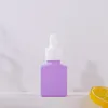 330X 15ml Macaron Flat Shoulder Essential Oil Bottles 0.5oz Colorful Scrubs Reusable Essence Liquid Glass Square Dropper Jar