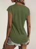 Zomer tops voor vrouwen shirts sexy low cut kant korte mouw t-shirt rits v-hals tuniek Tee shirt Casual trui blouses top