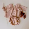 Juntos de ropa de princesa Summer Spring Spring Cotton Girls Blusa pantalones cortos de fondo 02 Y Baby Girl Clothing Trayfits 220607
