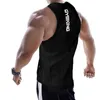 Günlük baskılı tank üstleri erkekler vücut geliştirme kolsuz gömlek pamuk spor salonu fitness egzersiz kıyafetleri stringer singlet erkek yaz yeleği 220614