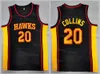 Man Basketball Trae Young Jersey 11 John Collins 20 Team Color Red Yellow White Black Navy Blue Embroidery And Stitched For Sport Fans