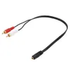 Universal 3,5 mm Jack estéreo fêmea para 2 RCA macho Adaptador de fone de ouvido Y cabo de áudio