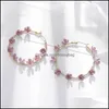Hoop hie oorbellen sieraden nieuwe eenvoudige bloem voor vrouwen chic zoete rondje bruiloft feestje juweel dhqlt