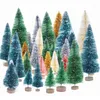 Christmas Decorations 5pcs 5cm-12.5cm Mini Tree Gold Green Small Pine Sisal Placed In The Desktop Year Xmas Party Ornaments Navidad1