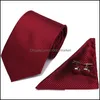 Bow Ties Fashion Accessories 7.5cm Business Tie Mens Set Wedding Polyester Presentlåda Tillverkare Drop Delivery 2021 5L8EF
