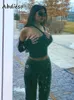 Abdieso seksowne wycięcie kantaru top kobiety Y2K ubrania letnie wróżka grunge długi rękaw chude czarne gotyckie koszulki moda 220525