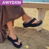 Flip Flops Summer Fashion Shoes Slippers Design Slope Heel Platform Shoe High Heels Sexy Slipper Women 220630