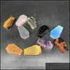 Kunsthandwerkskunstgeschenke Home Garden Mini Natural Crystal Stone Ornamente Sargform Reiki Heilung Chakra Quarz Miner DHQG53027753