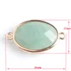 30pcs Shiny Oval Faceted Natural Gemstone Beads Two Hole Gold plating Connector for Women Jewelry Making BZ903