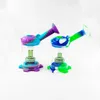 Coloré Silicone Mini Pipe À Eau Filtre Pipes En Verre Portable Handpipes Herbe Sèche Tabac Bol Bong Narguilé Fumer Porte-Cigarette Forteresse Forme DHL Gratuit