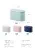 3 colors Waste Bins Nordic Japanese-style colorful and gorgeous desktop trash can square Pressing Type Cobble with Lid Express