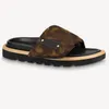 Designers Pool Kussen Muiltjes Vrouwen Sandalen Zonsondergang Flat Comfort Muiltjes Klittenband Gevoerde Voorband Slippers Modieus Makkelijk te dragen Stijl Slippers met doos 356