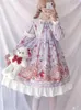 Hstar Cute Women's Lolita OP Dress Flouncing Trim Japanese Harajuku Manches longues Robe victorienne Vestidos gothique lolita cosplay 220418