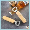 Openers Kitchen Tools Kitchen Dining Bar Home Garden Stainless Steel Wooden Handle Wood Wine Beer Bottle Opener Party Wedding Gift Barten