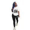 Designers 2022 Fall Women Tracksuits Two Piece Pants Set Printed Short Sleeve Leggings Outfits Fashion Casual Sportswear