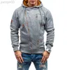 Nieuwe Mode Herfst Hooides Mannen Schuine Rits Felpe Mannen Streetwear Kleding Felpa con cappuccio in pile grigio Uomo Overjas L220801