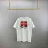 T-shirt de marca de grife Penteado vermelho Casablanca Alta Manga curta Masculino Feminino Estampa oversize Verão Diária Coleira Tag BHCV ZRJ