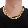 Модные хип -хоп мужские ожерелье для человека кубинская цепочка звенья 18 тыс. Золото.