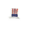 10 PCS/Lot Fashion Design American Flag Broche Crystal Rhinestone Hat Form 4 juli USA Patriotic Pins for Gift/Decoration