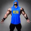 Marque Summer Fitness Stringer Hoodies Muscle Shirt Bodybuilding Vêtements Gym Débardeur Hommes Sporting Chemises Sans Manches 220621