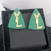 Women Studs Earings Jewelry Designers Luxurys Green Blakc Earrings Triangular Elegance Fashion 925 Silver Heanpok Hoops Box