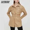 ZA 2021 تصميم جديد بو النساء الشتاء شتاء الصلبة معطف معطف الإناث جودة ملابس النساء بالإضافة إلى الحجم L220728
