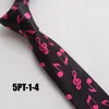 Bow Ties High Fashion Narrow Design Necktie Black With Red Music Notes Tie Fier22