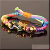 Beaded Strands Bracelets Jewelry Gold Color Temperature Change Lucky Buddhism Troops Bangles Brave Pixiu Braided Energy Ro D7T8 Drop Deli