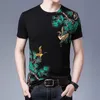 T-shirt da uomo 2022 Party Club Outfit Abbigliamento Uomo Tshirt per maglietta con stampa uccello O collo Slim Fit T Top estivo Camisetas Hombre