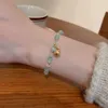 Bracelets de charme Crystal Opal Heart Pendentif Stretch Bracelet pour femmes Tempérament doux Esthétique Casual Tendance Mode BijouxCharm